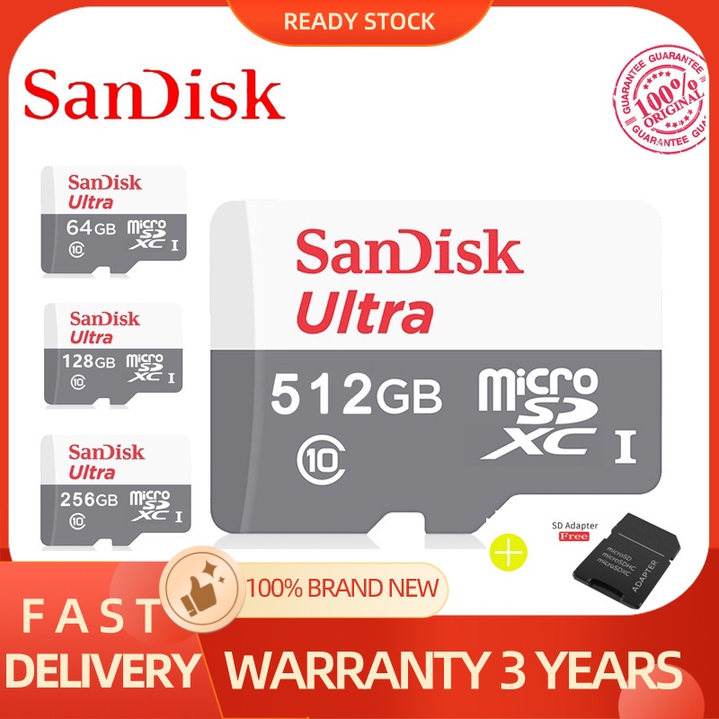 (COD) SanDisk Memory Card 32GB/64GB/128GB/256GB Ultra Micro SDHC Class