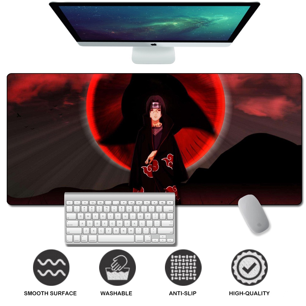 Large Mouse Pad Black Lock Edge Anime Naruto Akatsuki Uchiha Itachi ...