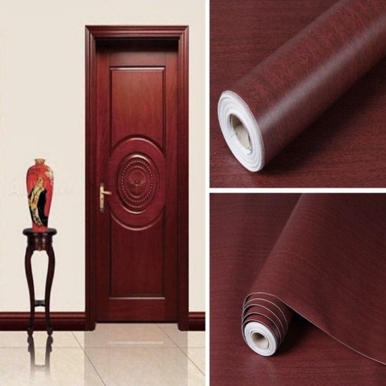 Self adhesive door decoration PVC oilproof and waterproof wood grain ...