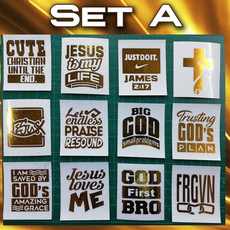Bible verse Vinyl Stickers (Gold/Silver) Shopee Philippines