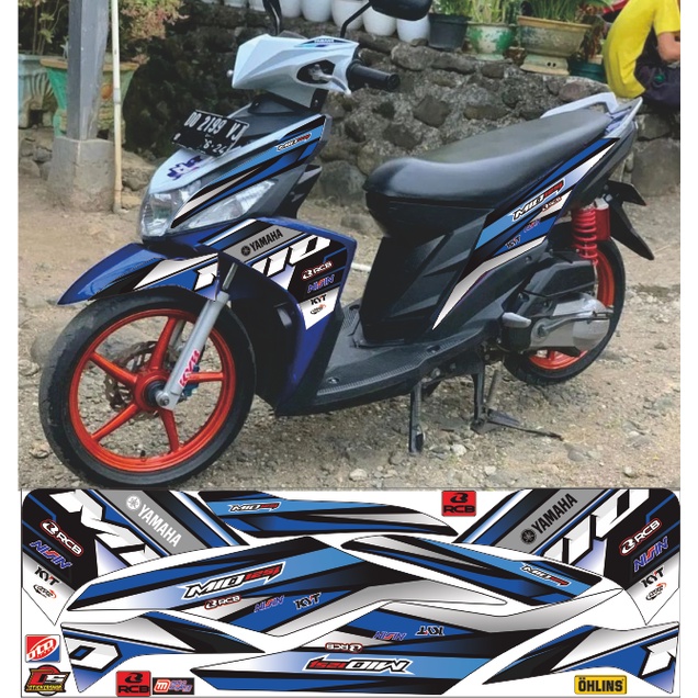 HITAM Mio m3/mio z racing variation striping, black and blue | Shopee ...