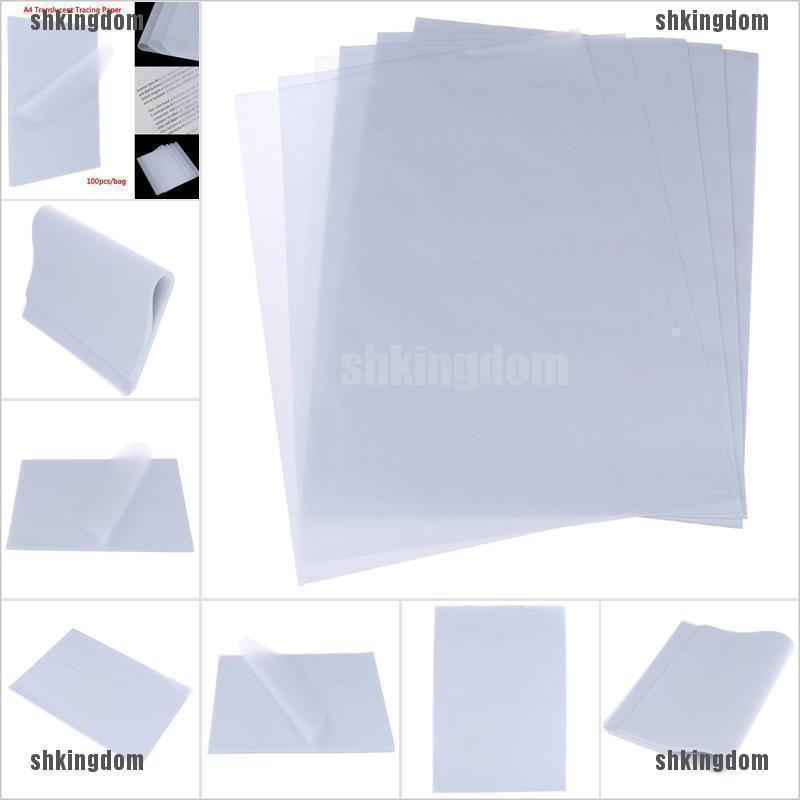 SHK】100pcs A4 Translucent Tracing Paper Copy Transfer Printing Drawing  Paper Sheet