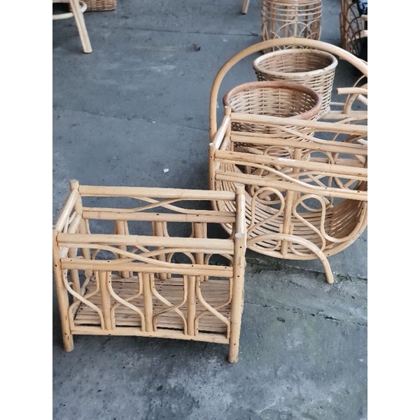 Rattan Magazine Stand / Rack / Organizer Shopee Philippines