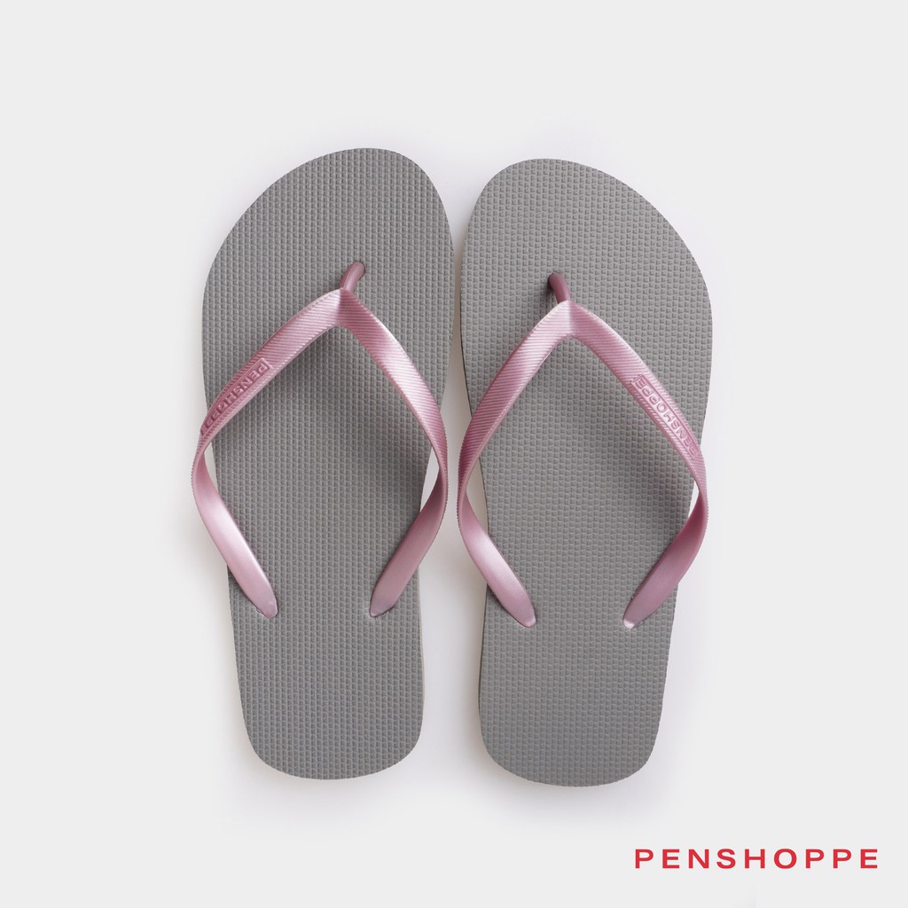 Penshoppe Metallic Flip Flops Slippers For Women (Gray)