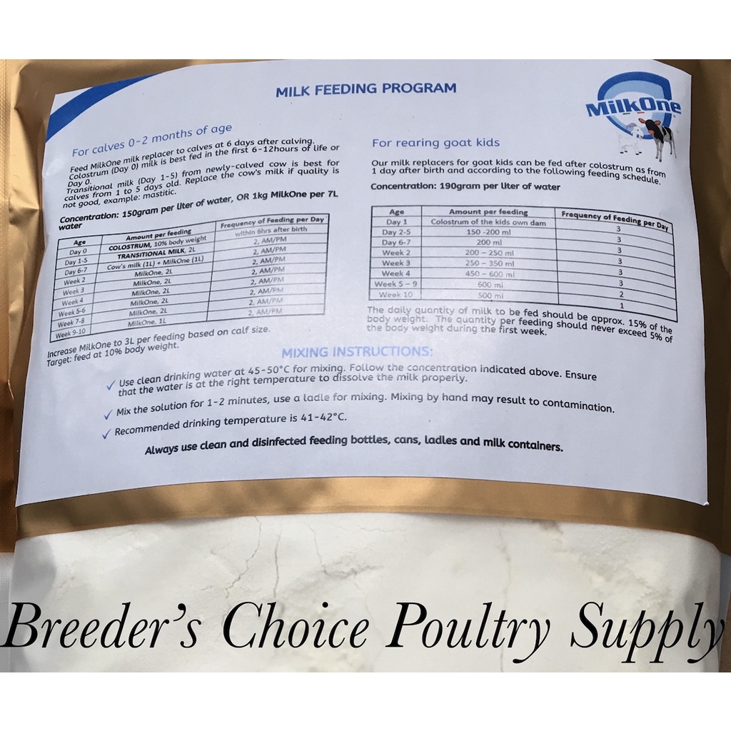 1Kg Milk One Milk Replacer Puppies, Kittens, Kids, Lambs, Cria and