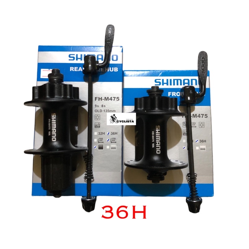 SHIMANO FH-M475/HB-M475 8/9/10 Speed 6-Bolt Disc Brake Quick Release ...