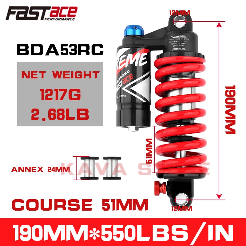 DNM BURNER-RCP2S 取止め MTB DH Bike Rear Shock 190mm 550 lbs