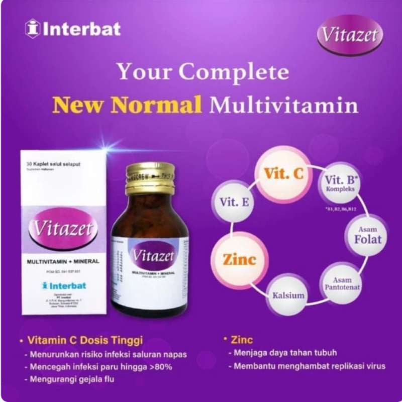INTERBAT VITAZET MULTIVITAMIN IMMUNITY CONTENTS 30 COMPLETE ORIGINAL ...