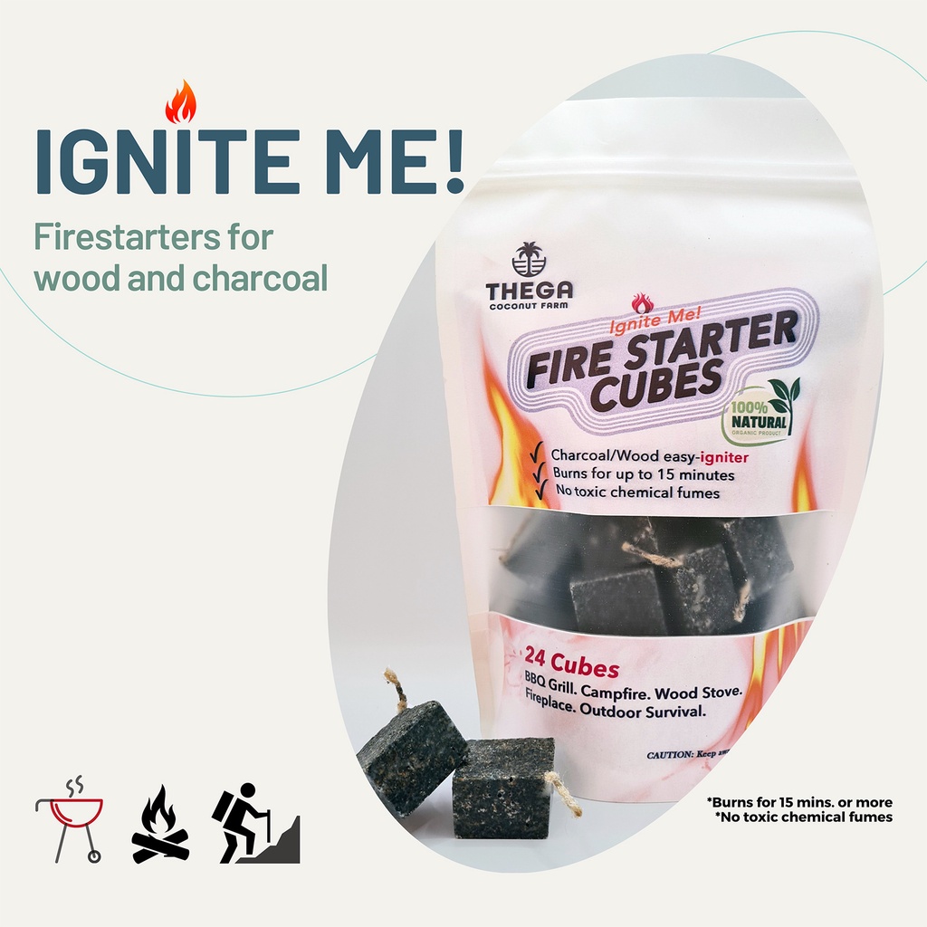 Ignite Me! 24 Fire Starter Cubes for Charcoal Grill Wood Stove Campfire ...