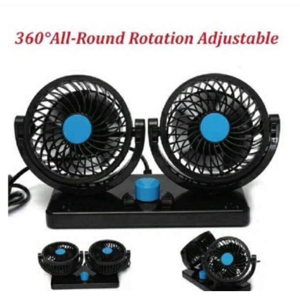 (COD)Double Headed Vehicle Fan 24V Volts Low Noise Truck Car Fan ...
