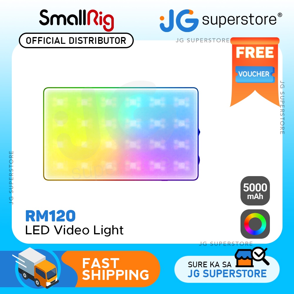 SmallRig RM120 5000mAh Full Color RGB LED Video Light w/ Long Battery ...