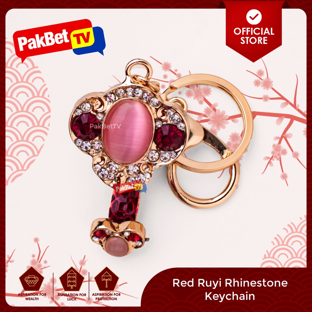 Red Ruyi Rhinestone Keychain | Feng Shui by PakBet TV | Shopee Philippines