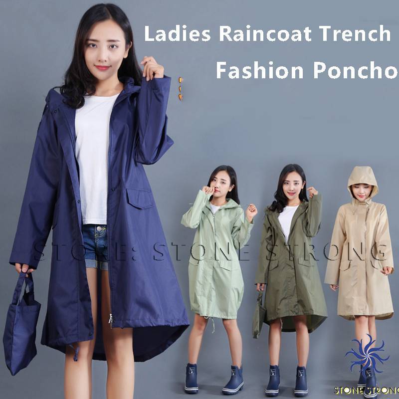 Girls Fashion Poncho Adult Ladies Raincoat Trench Japanese and