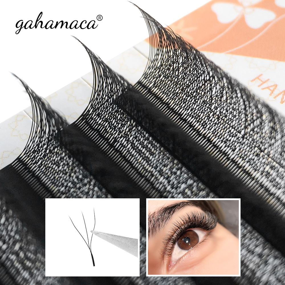 GAHAMACA W Shape Eyelash Extensions 3D Premade Volume Fan Lashes W ...