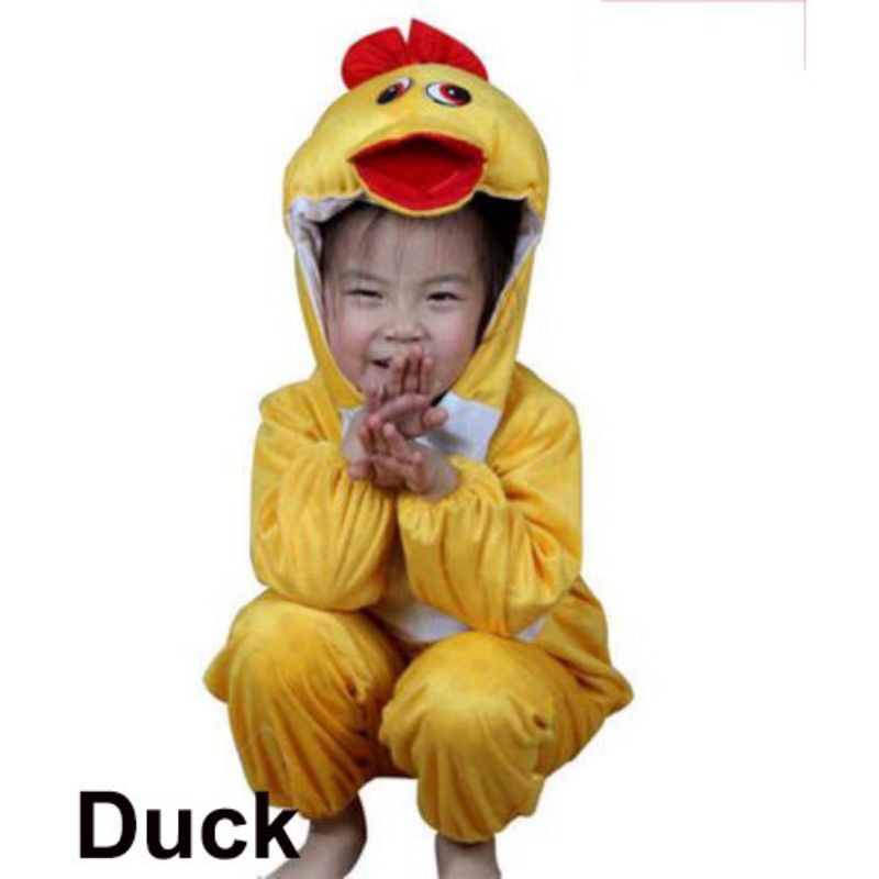 Kids Yellow Duck Onesie Costume - Boys & Girls Duck Outfit For Halloween, Easter, Role Play, Soft Material, Size Medium - View #3