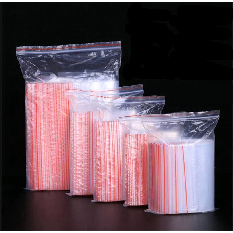 100Pcs Ziplock Clear Resealable PE Plastic Bags storage mini home