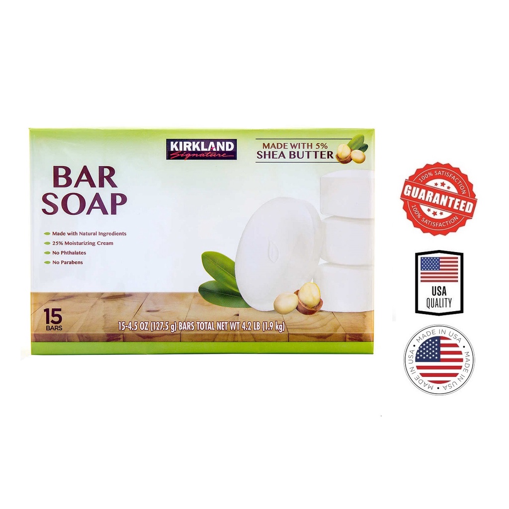 Kirkland Signature Bar Soap with Shea Butter 5 or 15 Bars Soap Shopee