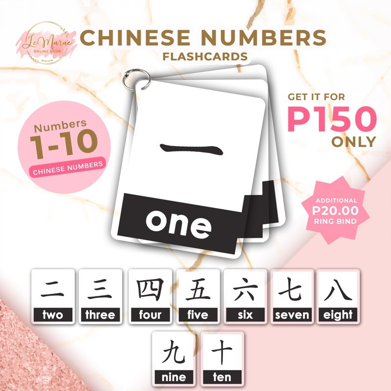 CHINESE MANDARIN NUMBERS Laminated Flashcards Interactive Educational