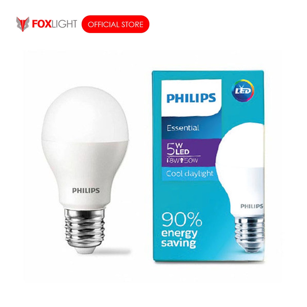 FXL PHILIPS ESSENTIAL LED BULB 5 WATTS DAYLIGHT/WARMWHITE | Shopee ...