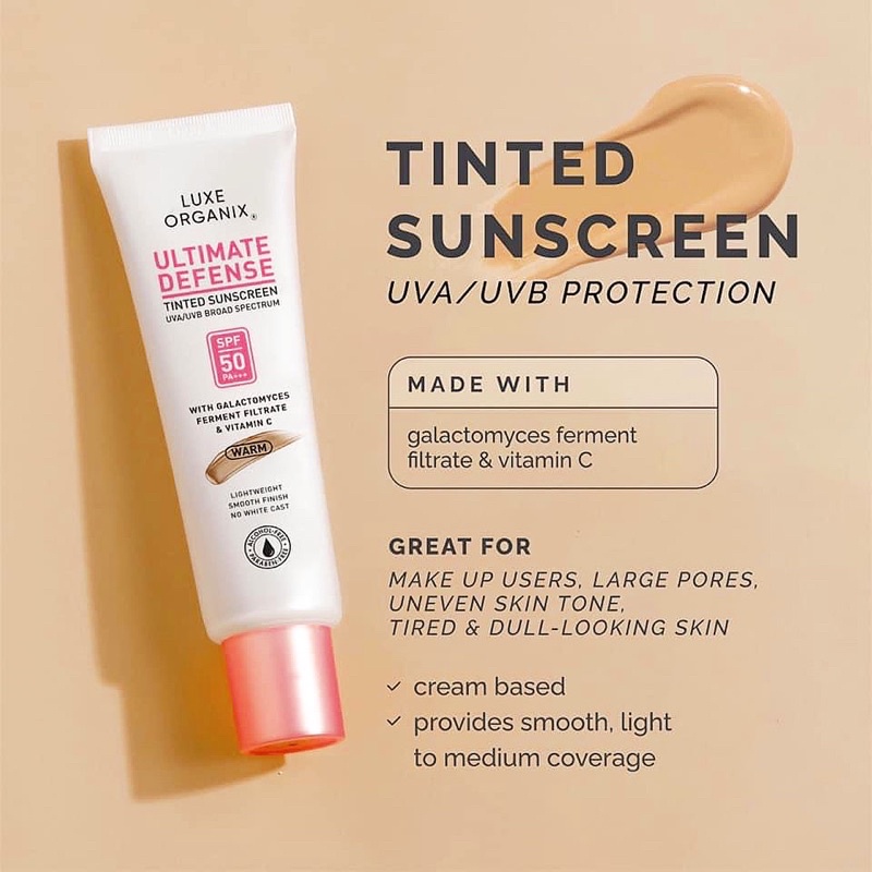 Luxe organix deals tinted sunscreen