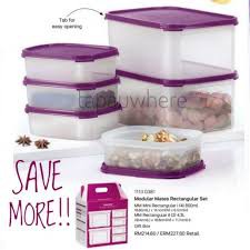 Tupperware MM Rectangular Set (4 ~ 850ml) (2 ~ 4.3L) | Shopee Philippines