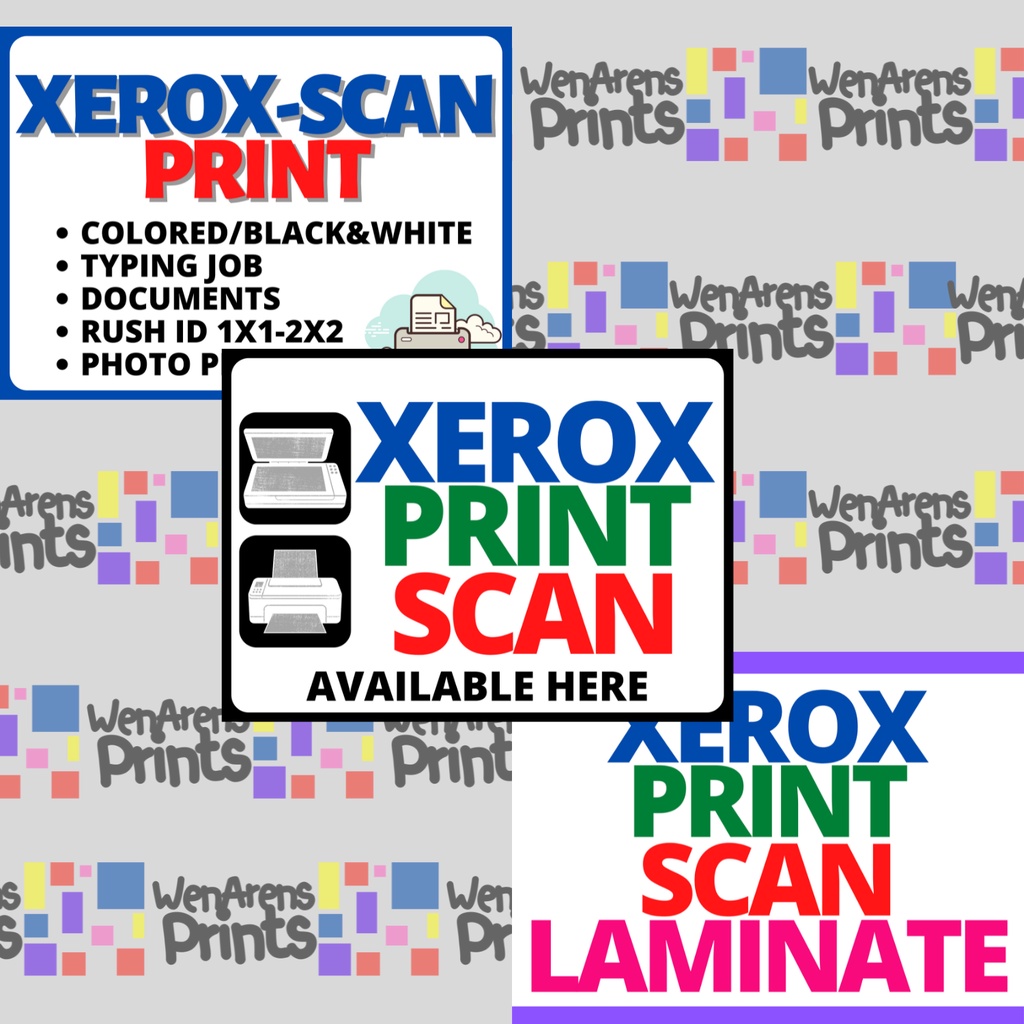 Xerox Print Scan Available Here Laminated PVC Waterproof Sticker Sign   A5195e79d9048fbf39b58df0e9930278