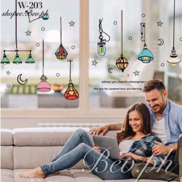 3D LED lights Wall Sticker Waterproof Easy Removable 90Cm*60 | Shopee ...