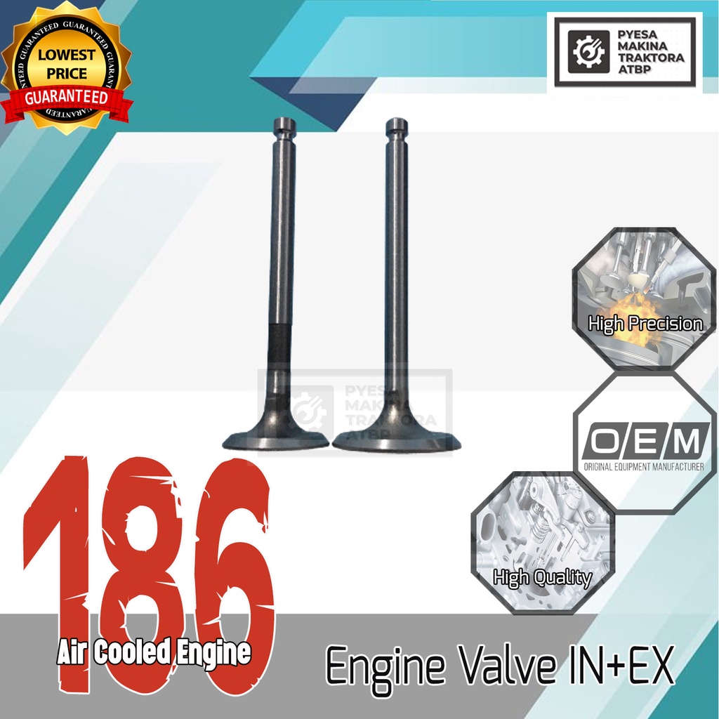 Engine Valve 186 186F 186FA 10hp and 12hp Intake Exhaust Air Cooled ...
