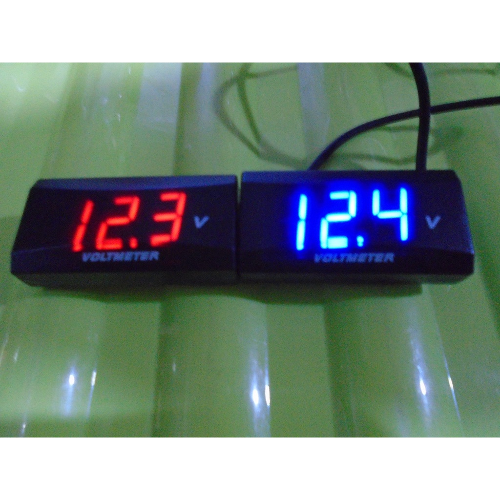 Motorcycle Car Led Digital Voltmeter Big Display Dc Volt Meter Slim Shopee Philippines