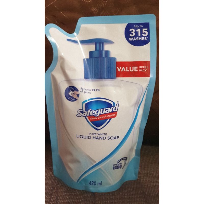 Safeguard Pure White Liquid Hand Wash Refill Pack 420ml Shopee