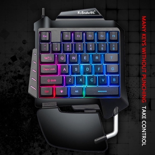  One Handed RGB Professional Gaming Keyboard And Mouse Combo, 35  Keys Portable PUBG, Half Keyboard Gaming Set for Laptop PC Xbox PS4 Switch  Gamer : Electronics