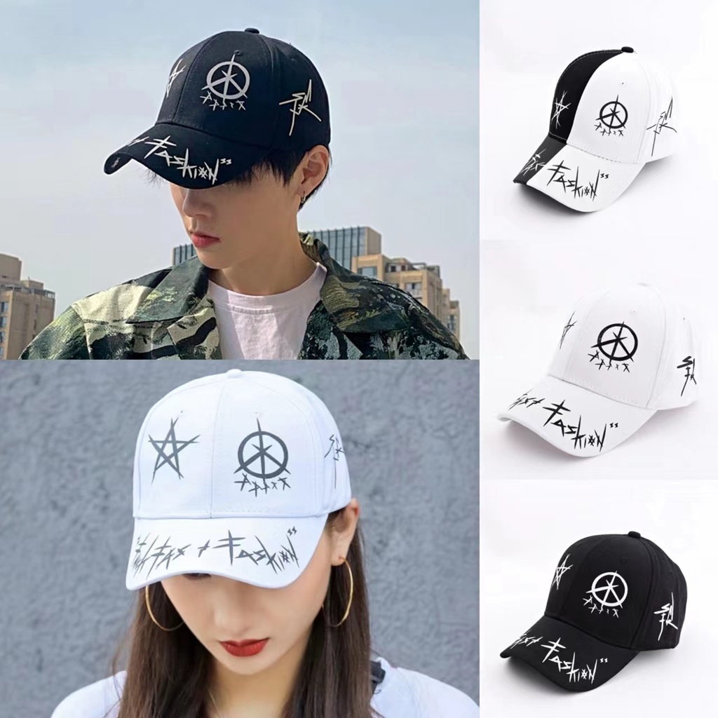 NP Simple Studio Fashion Cap Hiphop Cap Black ang white Young Cap ...