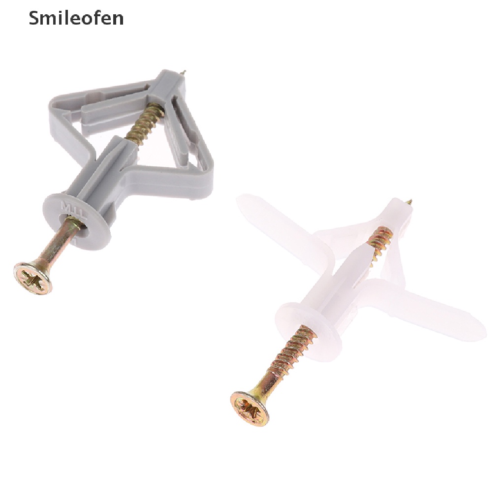 Smileofen 20Pcs Expansion Drywall Anchor Kit With Screws Self Drilling