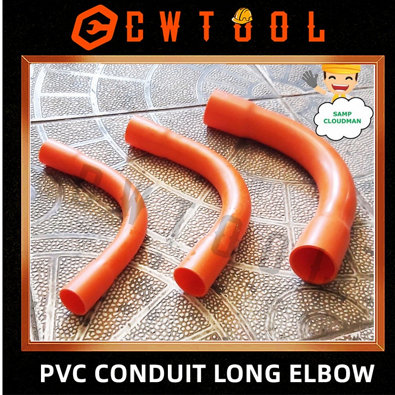 PVC Conduit Elbow Long 1/2 3/4 1 Orange Electrical Conduit Elbows Per