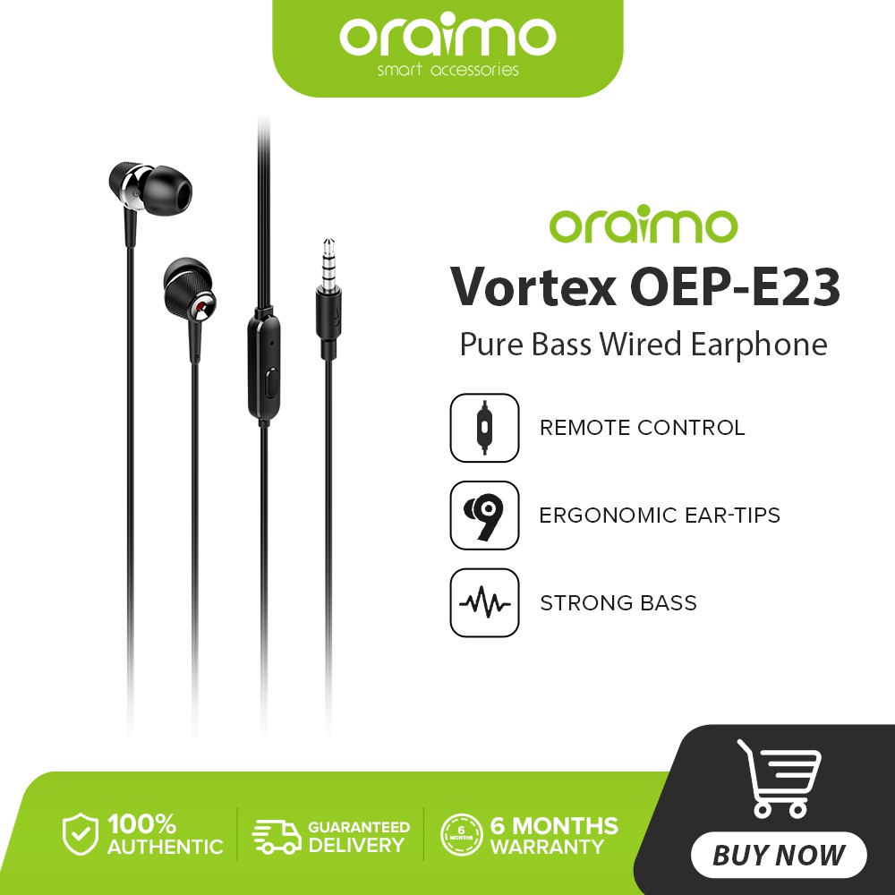 Oraimo Vortex OEP-E23 Pure Bass Wired Earphone I In-line Mic