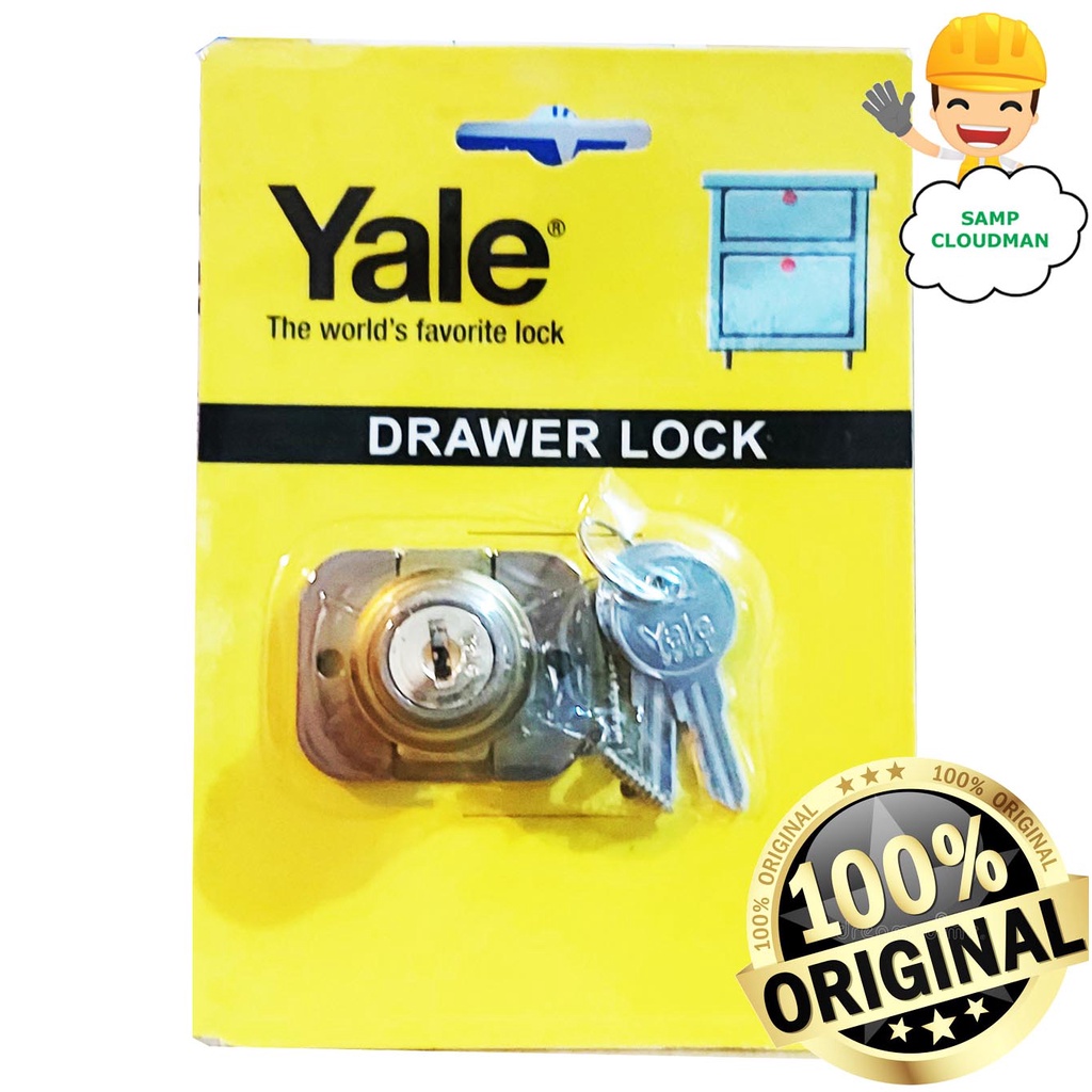 Original Yale Heavy Duty Drawer Lock set 2 Holes with 2 Keys | Shopee ...