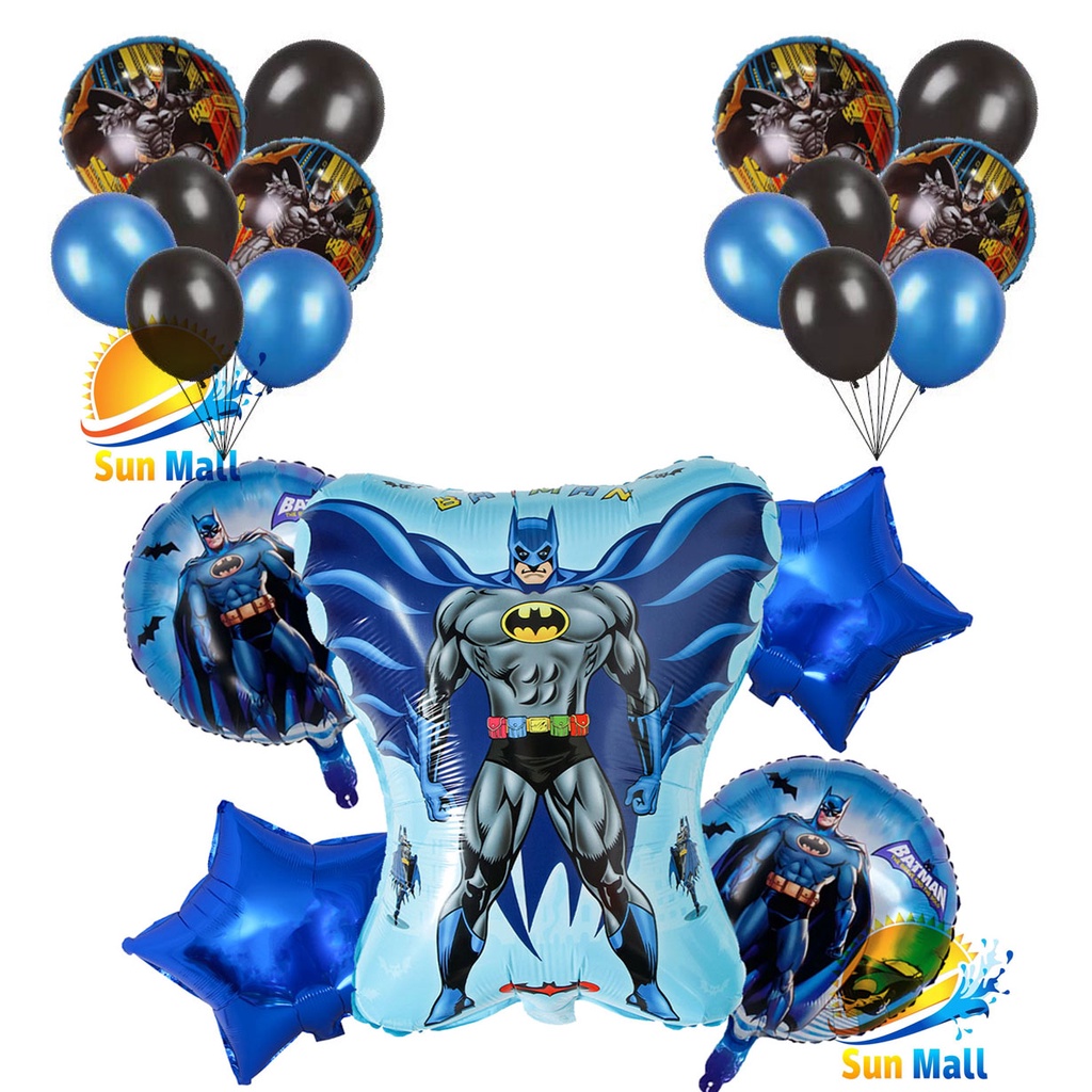 Batman Theme Balloon Set Kids Birthday Balloons Party Decoration 