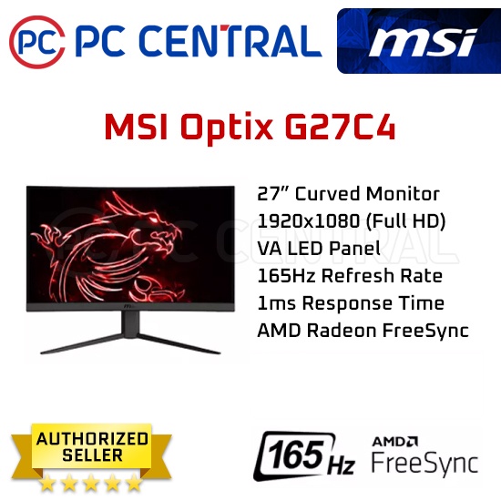 MSI Optix G27c4 27" Full HD Curved Gaming Monitor (165hz) | Shopee ...