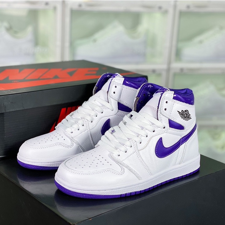 Nike Air Jordan 1 Retro OG "Court Purple" High Cut Basketball Shoes Casual Sneakers for Men