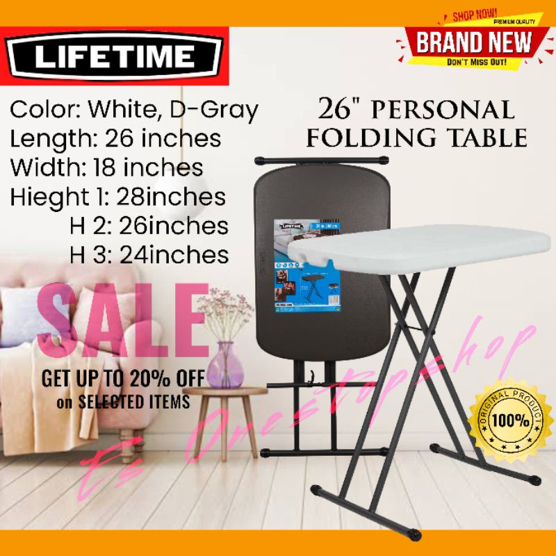 Lifetime Personal Folding Table Almond White / GRAY | Shopee Philippines
