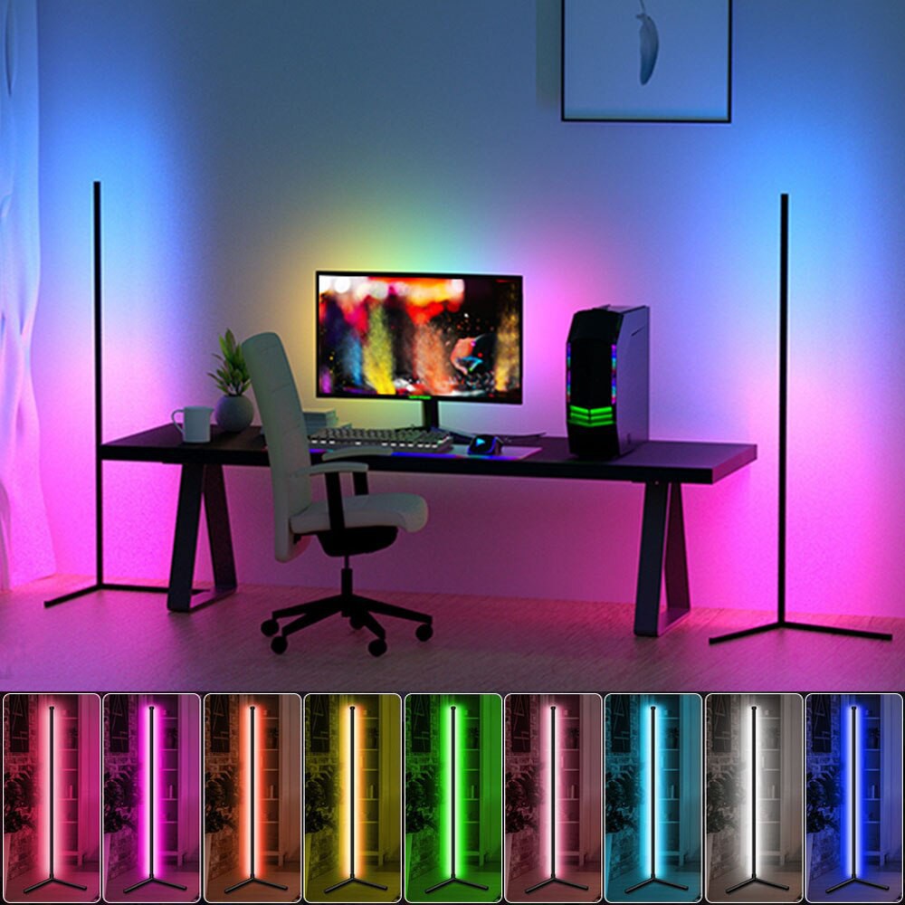 Dimmable RGB Corner Floor Lamp Changing Lighting LED Modern Floor Lamp