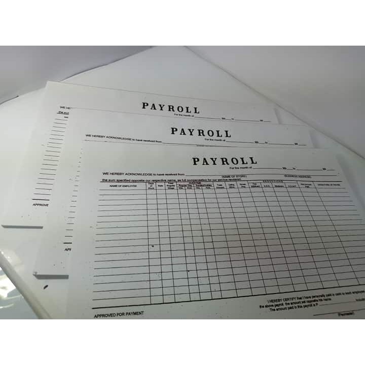 PAYROLL PAD SIZE 8.5X13 (100Sheets) | Shopee Philippines