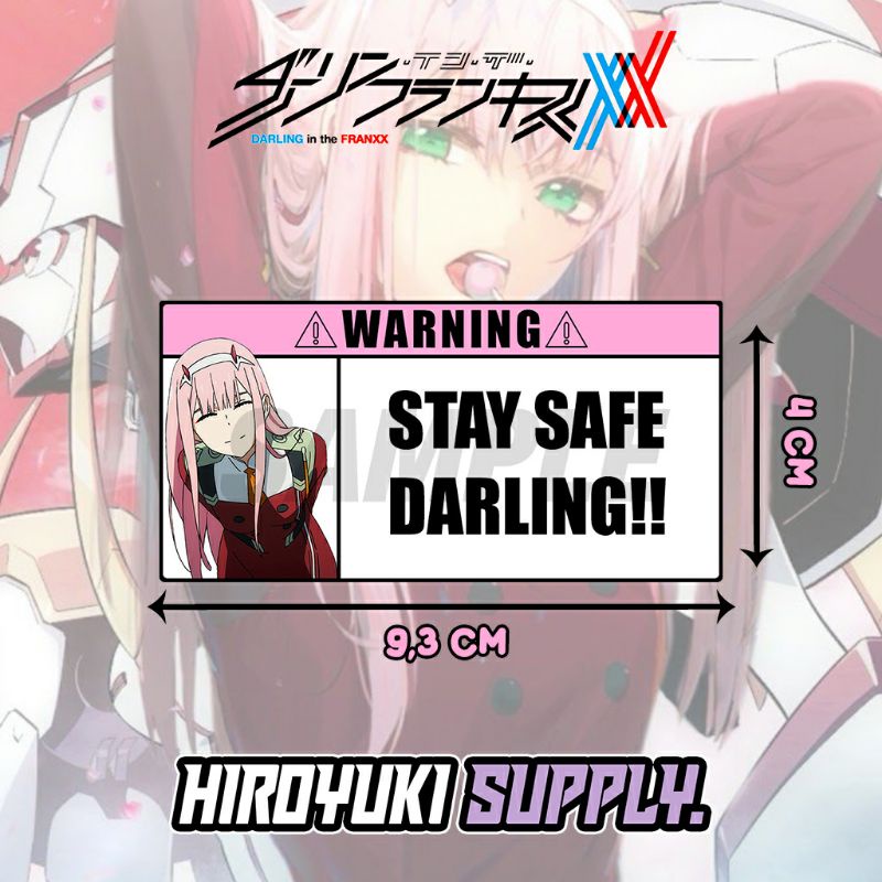Anime Zero Two Darling In The Franxx Warning Sticker | Shopee Philippines