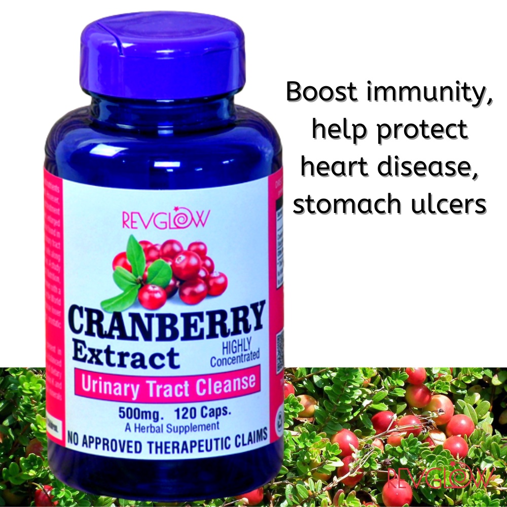 Revglow Cranberry Fruit Extract 500mg 120Caps Kidney Urinary UTI
