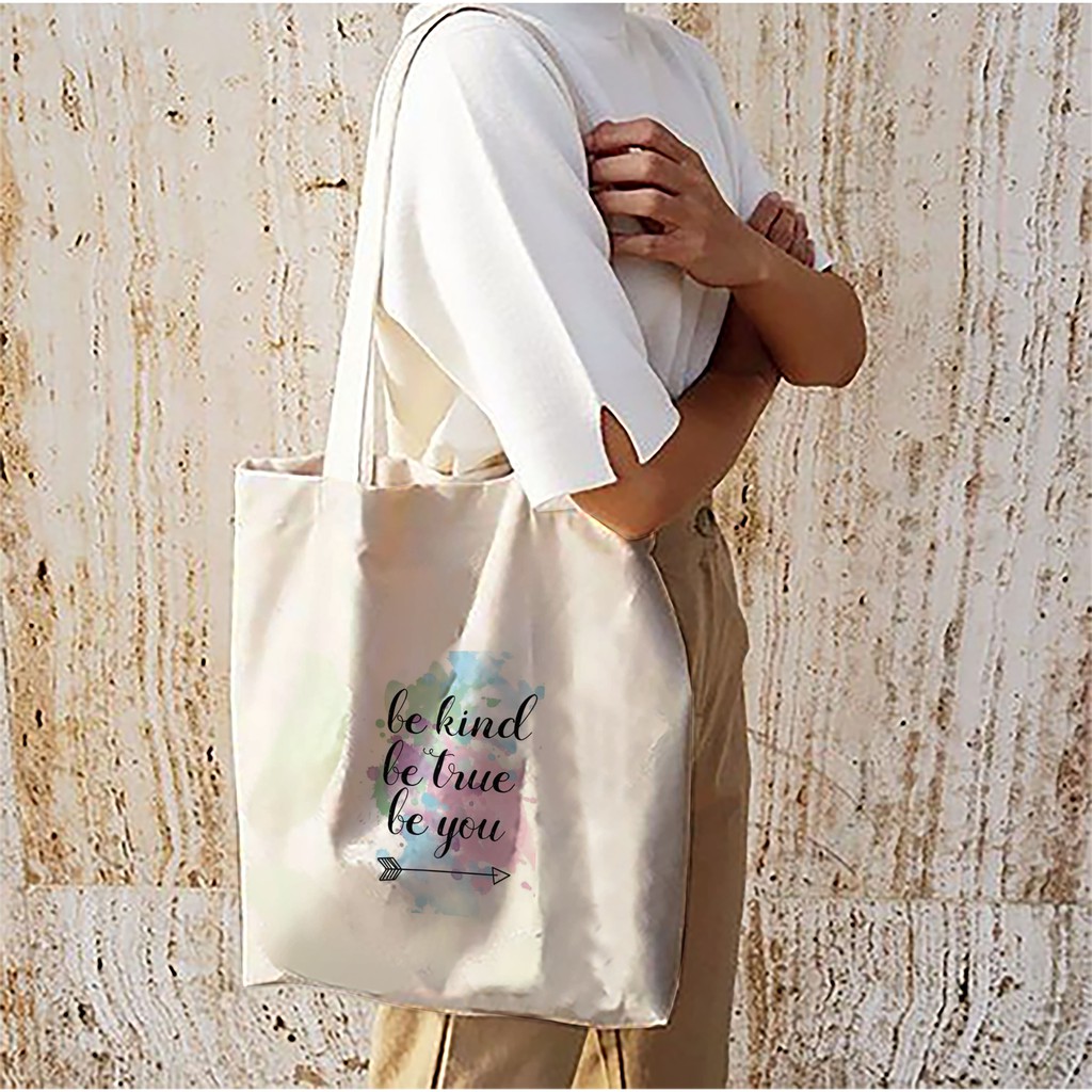 Empowering Statement Tote Bag Canvas Fabric with Zipper and Pocket ...