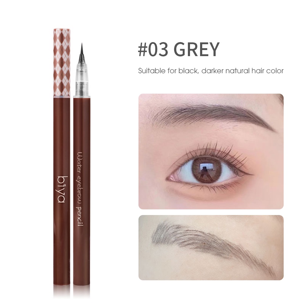 [biya] Tri Color Eyebrow Pencil Waterproof And Sweat Resistant Eyebrow Pencil For Lying Silkworm