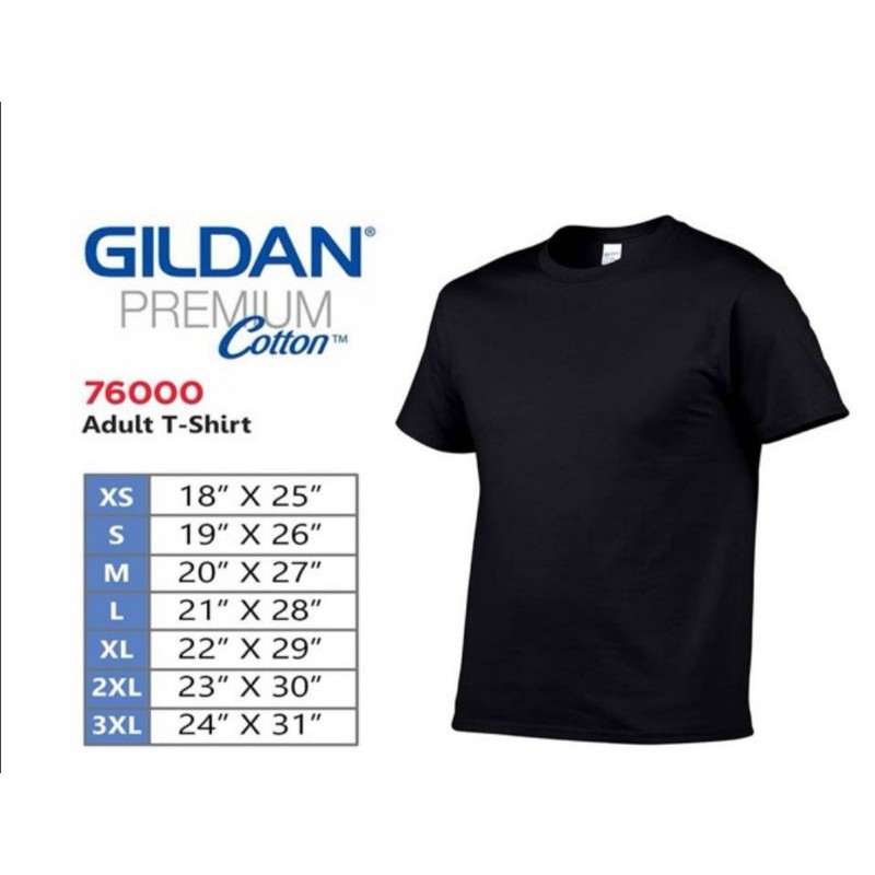 Gildan Premium Cotton Shirts 76000 Black XS-5XL | Shopee Philippines