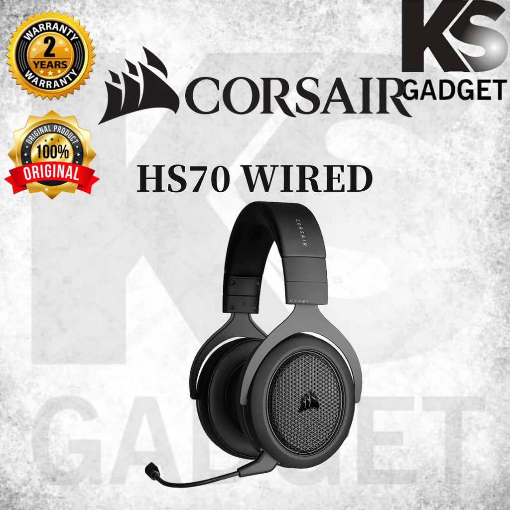 READY STOCK CORSAIR HS70 USB Wired Analog Gaming Headset with