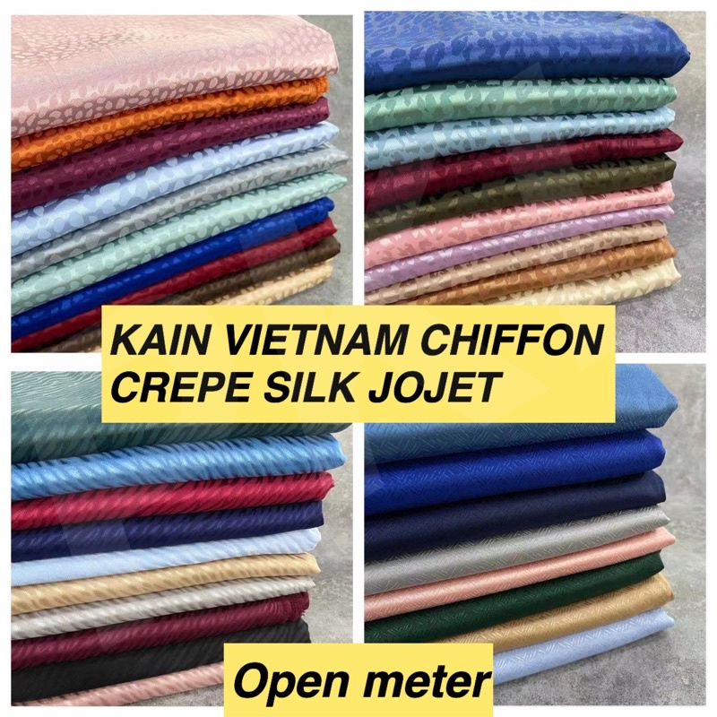 PKL NEW!! KAIN VIETNAM CHIFFON CREPE SILK JOJET BUAT BAJU | Shopee ...
