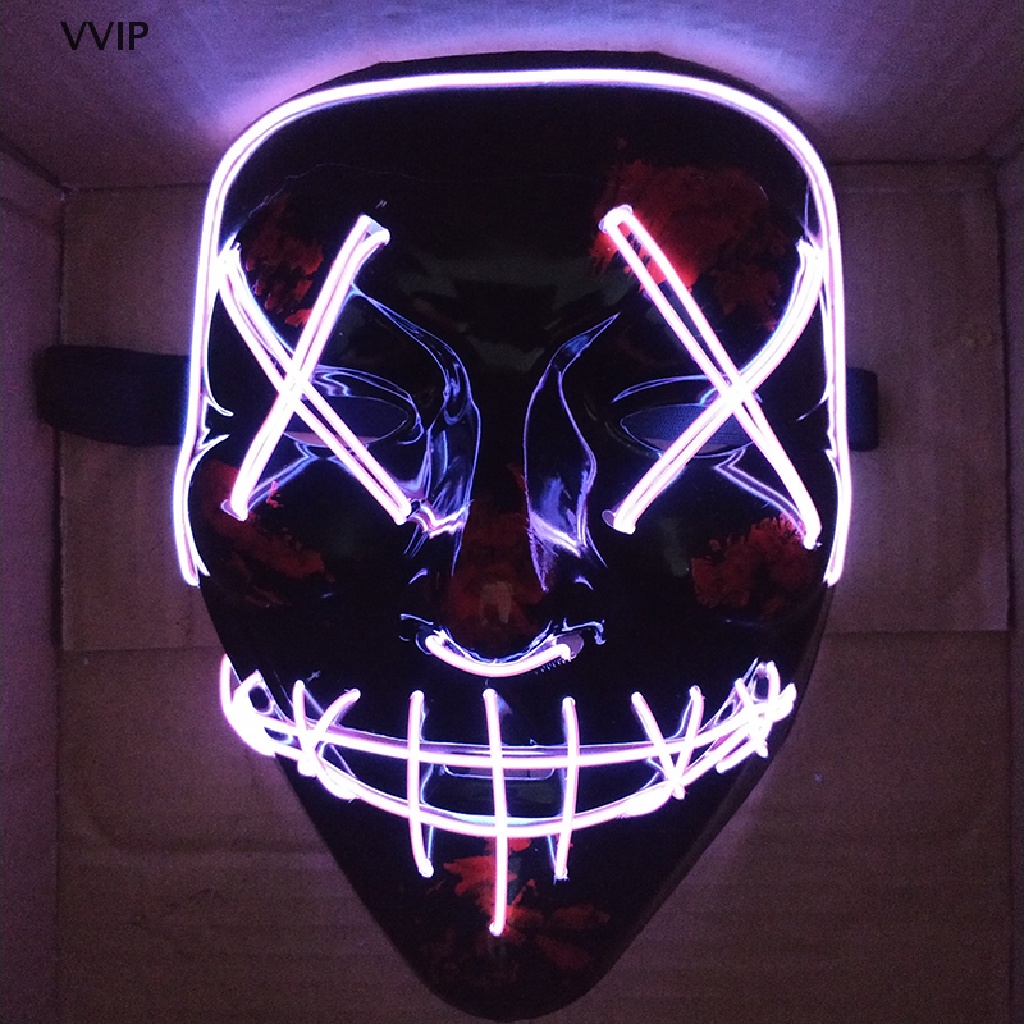 Vvsg LED Glow Mask EL Wire Light Up The Purge Movie Costume Light Party ...